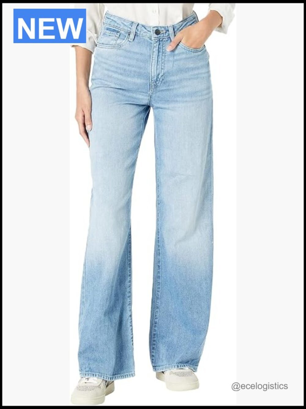 Wide Leg High Rise Denim Jeans